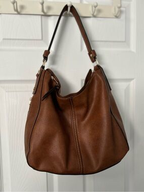 Women's Tan PU Leather Shoulder Hobo Bag - Sleek Everyday Carry